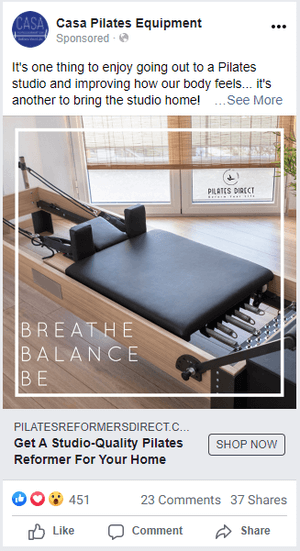 Casa Pilates Ad Example