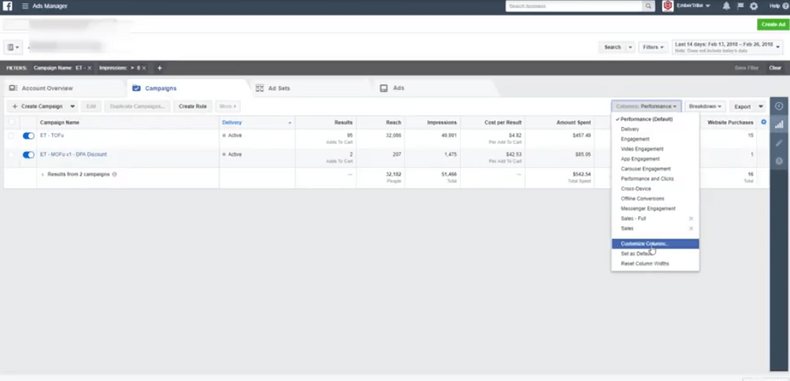Facebook Ad Course   How to Setup Custom Columns in Facebook Ad Manager