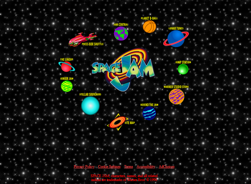 Space Jam home page