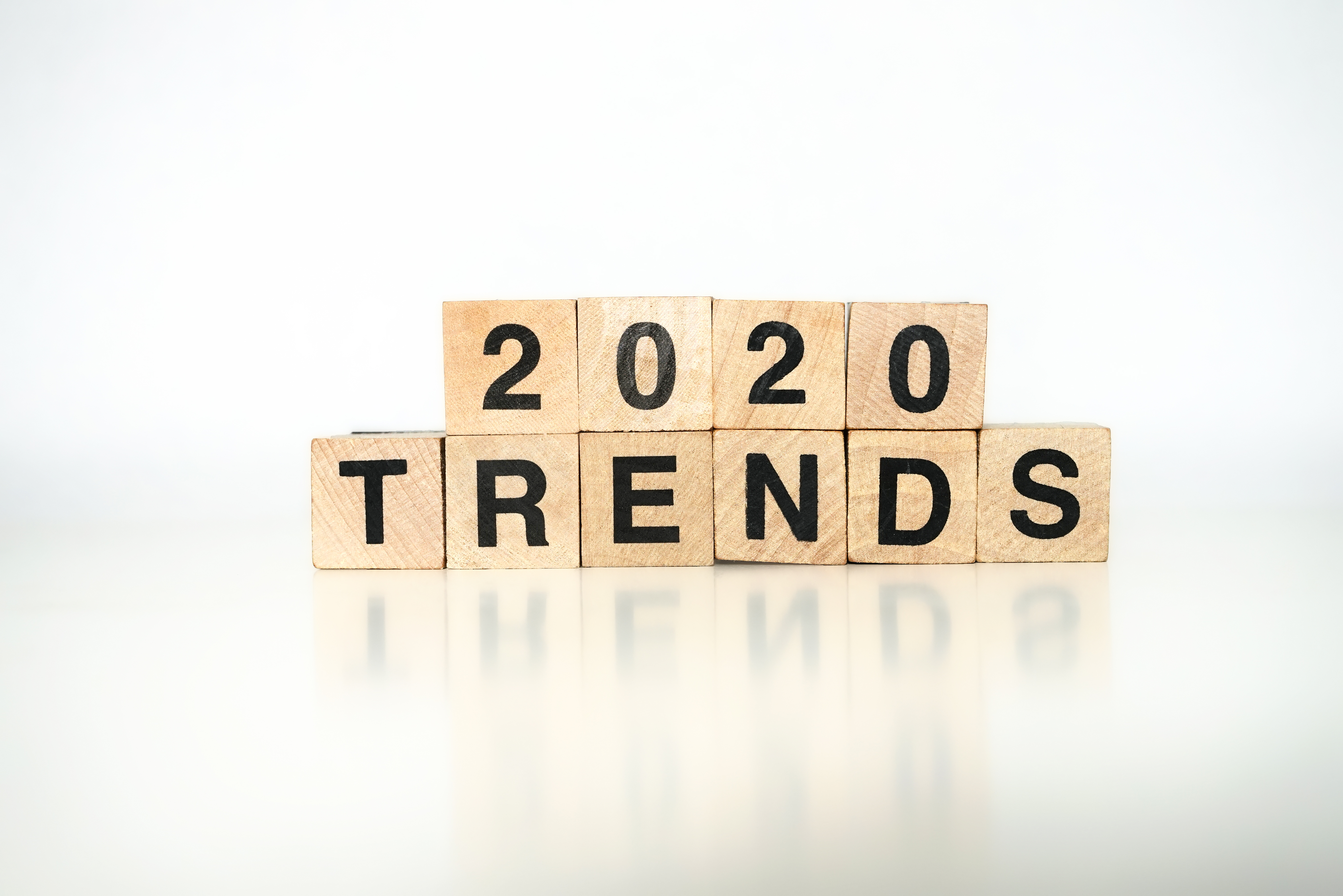 2020 Trends blocks on white background