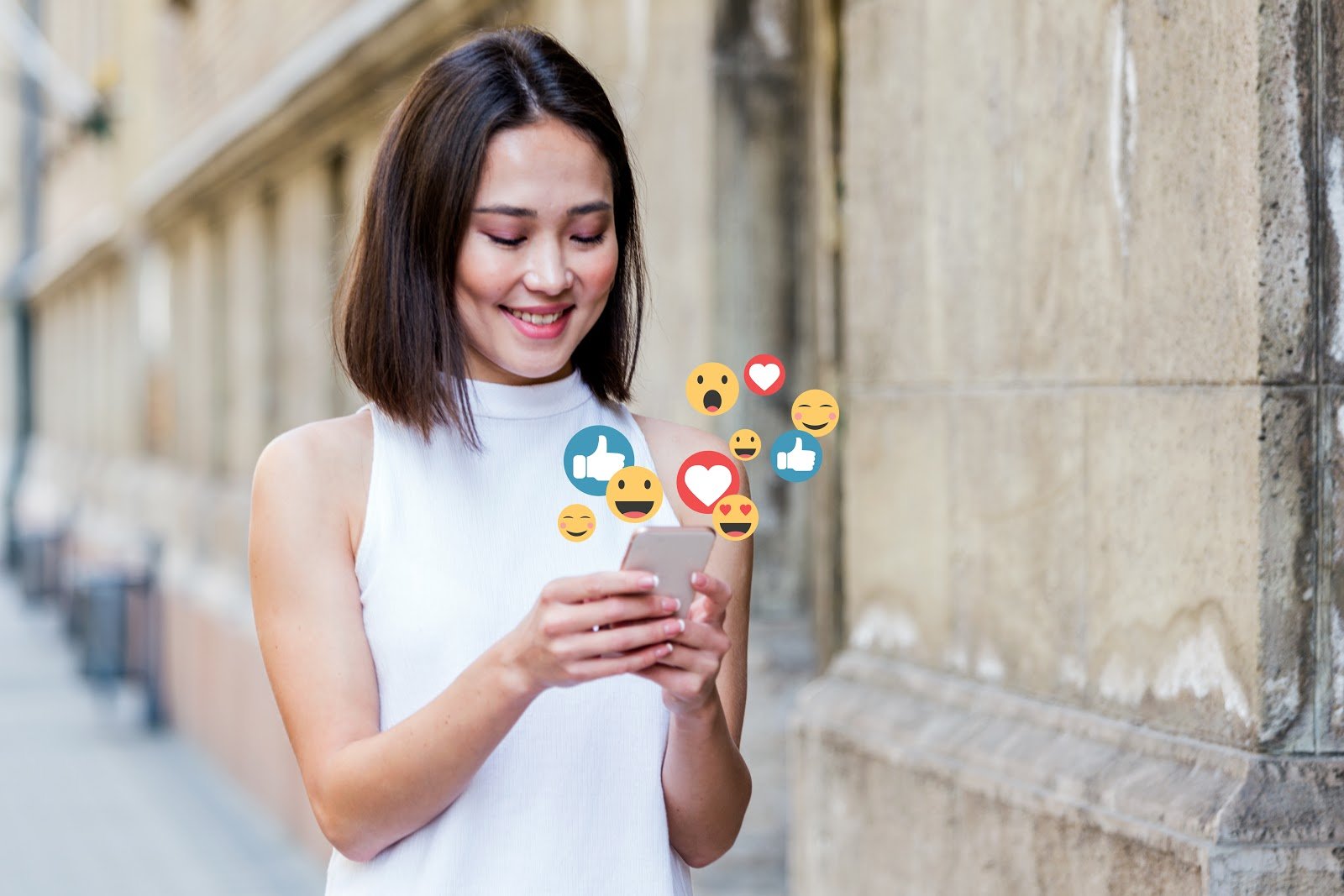 Woman looking at phone