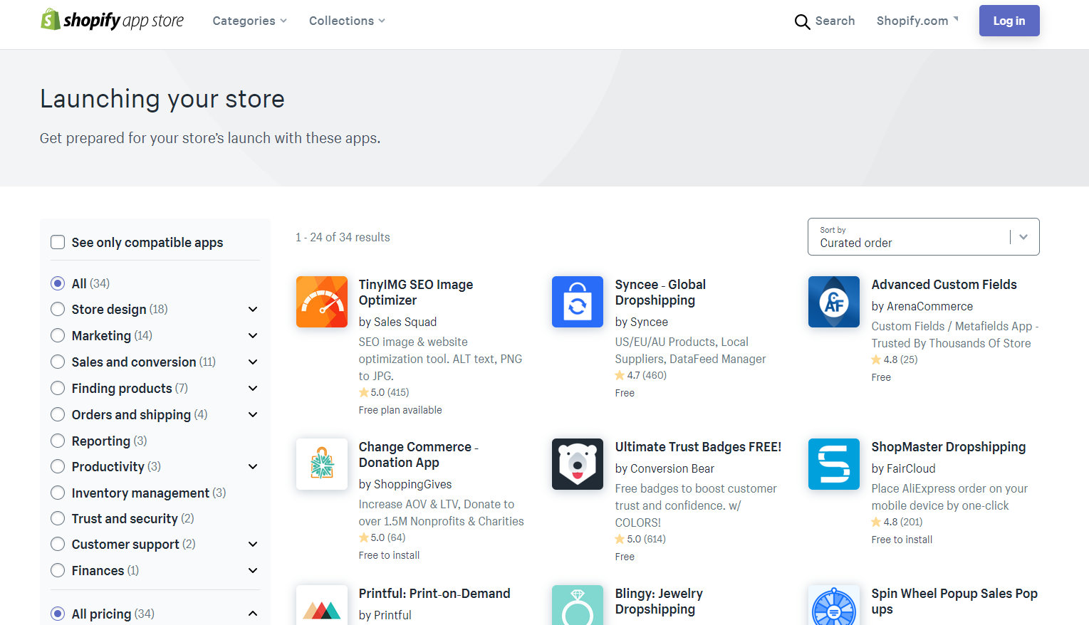 Shopify App store screenshot